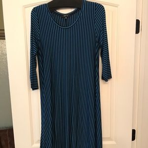 Comfy USA size M, Blue & Black strip long flowing dress